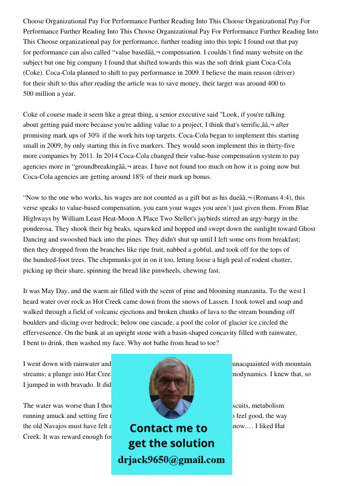 Choose Organizational Pay For Performance Further Reading Into This Choose organizational pay for performance, further reading into this topic I found out that 