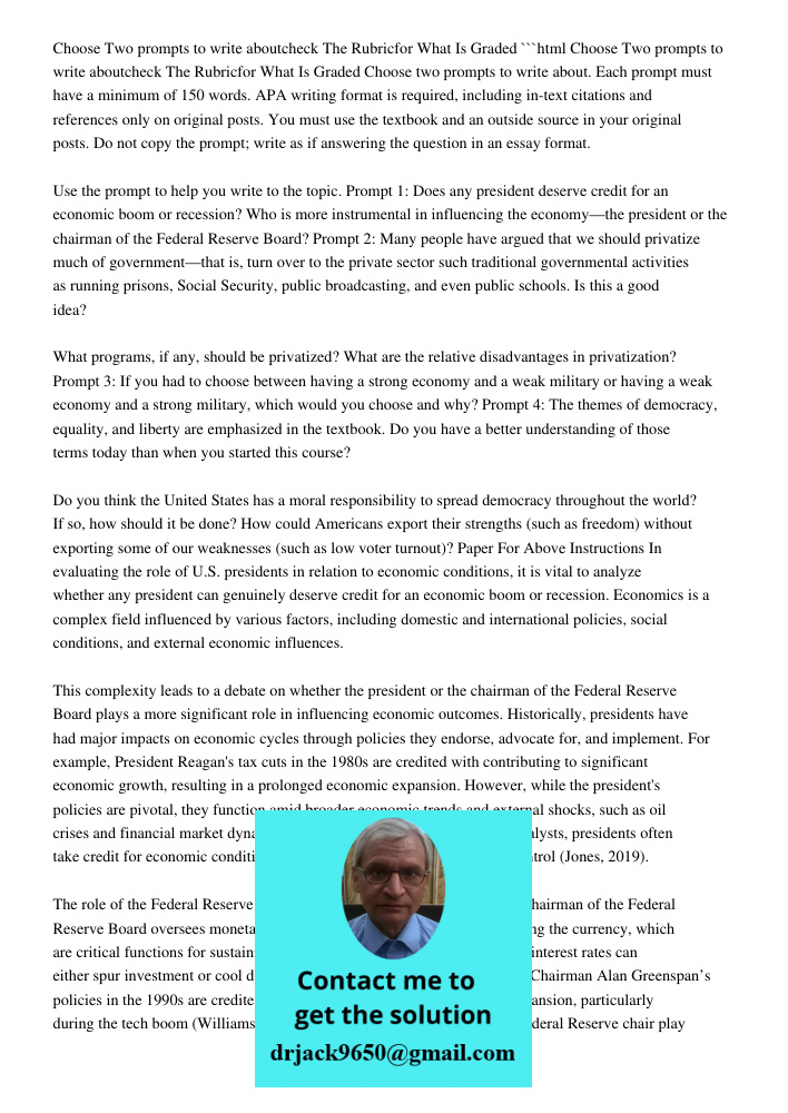 Choose Two Prompts To Write About: Check The Rubric For What