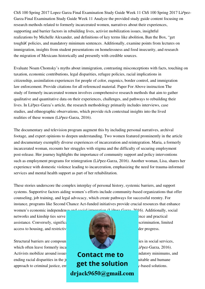 Analyze the provided study guide content focusing on research methods related to formerly incarcerated women, narratives about their experiences, supporting and