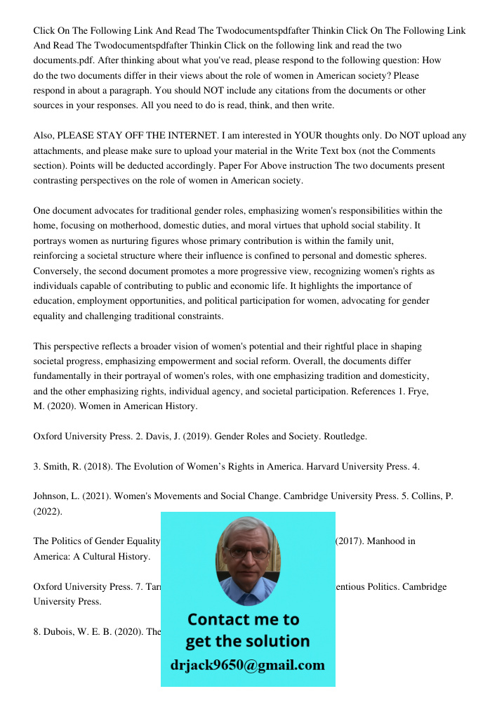 Click on the following link and read the two documents.pdf. After thinking about what you've read, please respond to the following question: How do the two docu