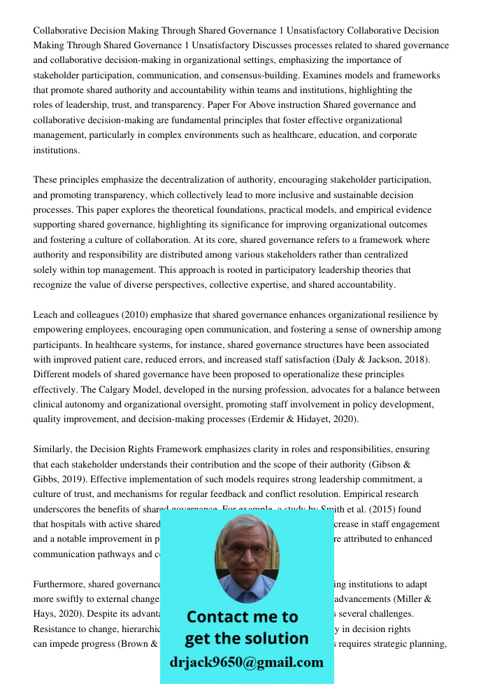 Discusses processes related to shared governance and collaborative decision-making in organizational settings, emphasizing the importance of stakeholder partici