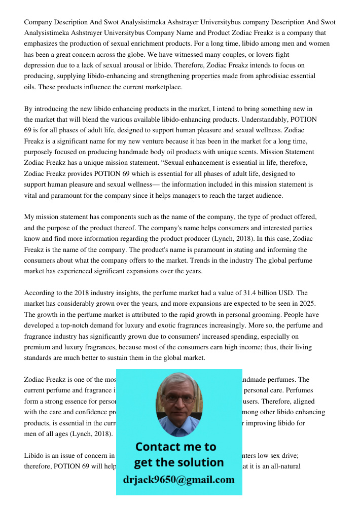 Company Name and Product Zodiac Freakz is a company that emphasizes the production of sexual enrichment products. For a long time, libido among men and women ha