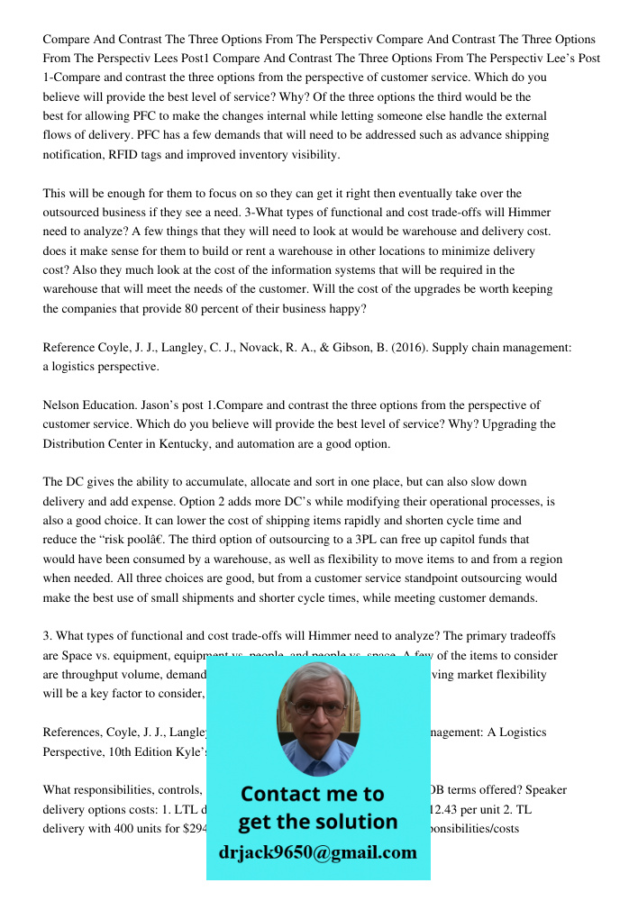 Compare And Contrast The Three Options From The Perspectiv Lees Post1 Compare And Contrast The Three Options From The Perspectiv Lee’s Post 1-Compare and contra