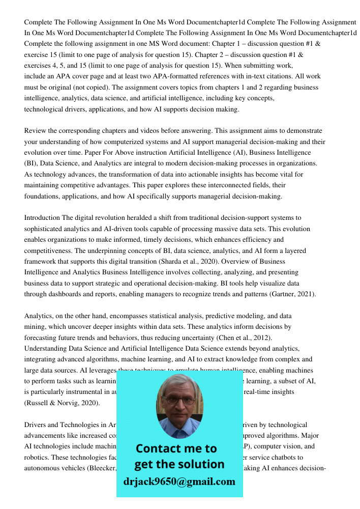 Complete The Following Assignment In One Ms Word Documentchapter1d Complete the following assignment in one MS Word document: Chapter 1 – discussion question #1