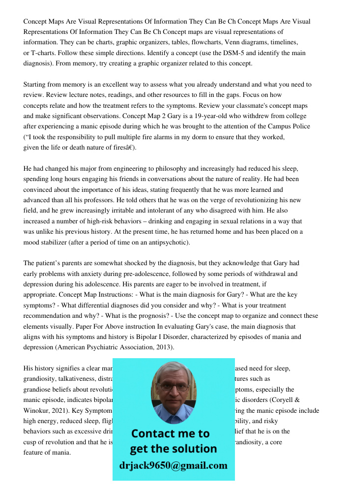 Concept maps are visual representations of information. They can be charts, graphic organizers, tables, flowcharts, Venn diagrams, timelines, or T-charts. Follo