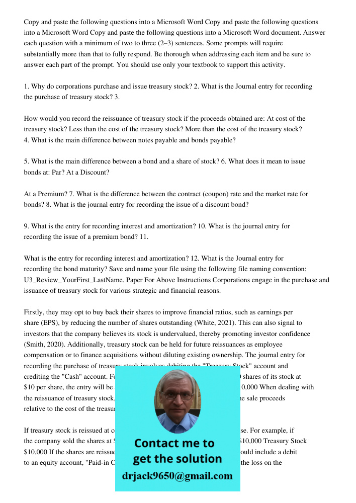 Copy and paste the following questions into a Microsoft Word document. Answer each question with a minimum of two to three (2–3) sentences. Some prompts will re