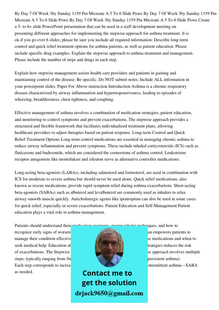 By Day 7 Of Week 3by Sunday 1159 Pm Mtcreate A 5 To 6 Slide Powe Create a 5- to 6+ slide PowerPoint presentation that can be used in a staff development meeting