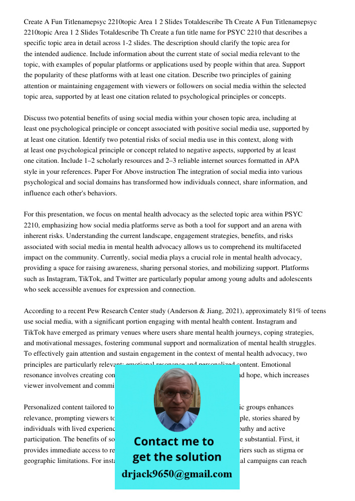 Create a fun title name for PSYC 2210 that describes a specific topic area in detail across 1-2 slides. The description should clarify the topic area for the in