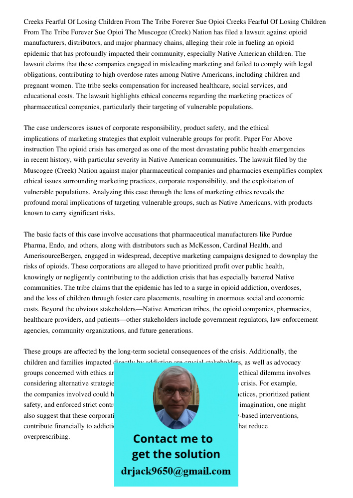 The Muscogee (Creek) Nation has filed a lawsuit against opioid manufacturers, distributors, and major pharmacy chains, alleging their role in fueling an opioid 