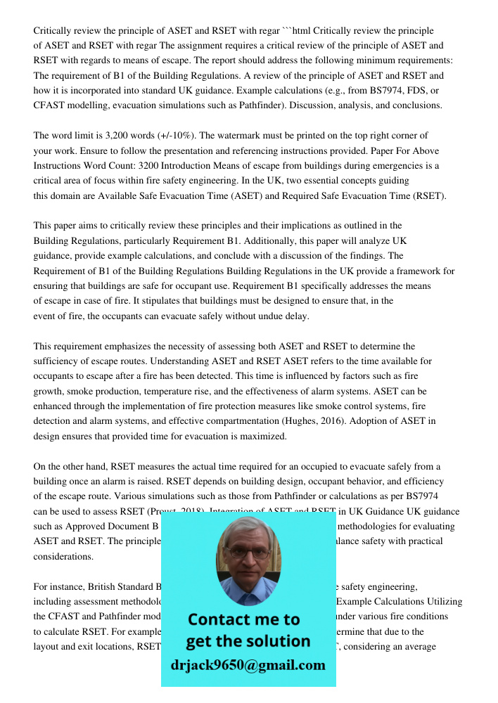 Critically Review The Principles Of ASET And RSET