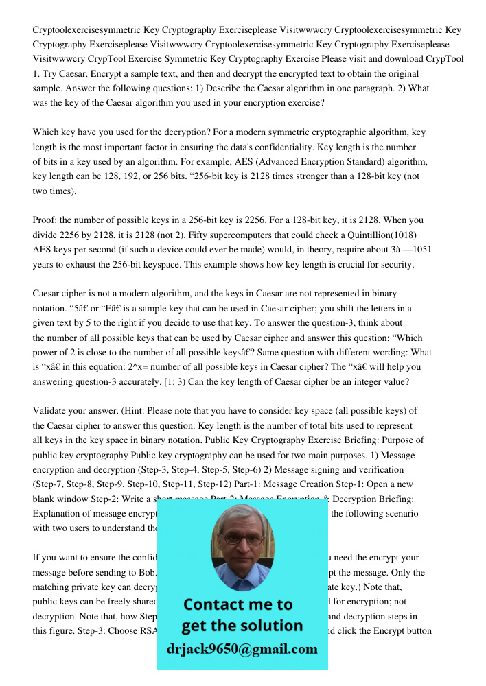 Cryptoolexercisesymmetric Key Cryptography Exerciseplease Visitwwwcry CrypTool Exercise Symmetric Key Cryptography Exercise Please visit and download CrypTool 1