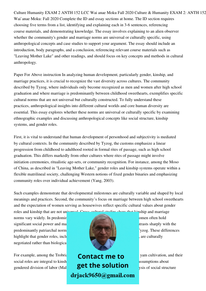 Complete the ID and essay sections at home. The ID section requires choosing five terms from a list, identifying and explaining each in 3-6 sentences, referenci