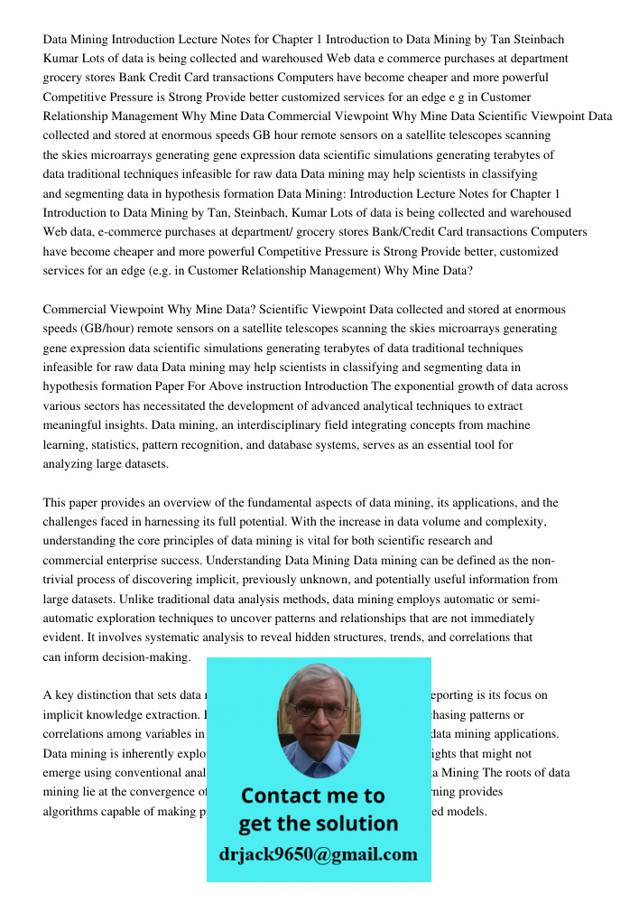 Paper For Above instruction Introduction The exponential growth of data across various sectors has necessitated the development of advanced analytical technique