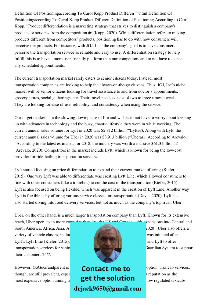 Definition Of Positioning According To Carol Kopp Product Di