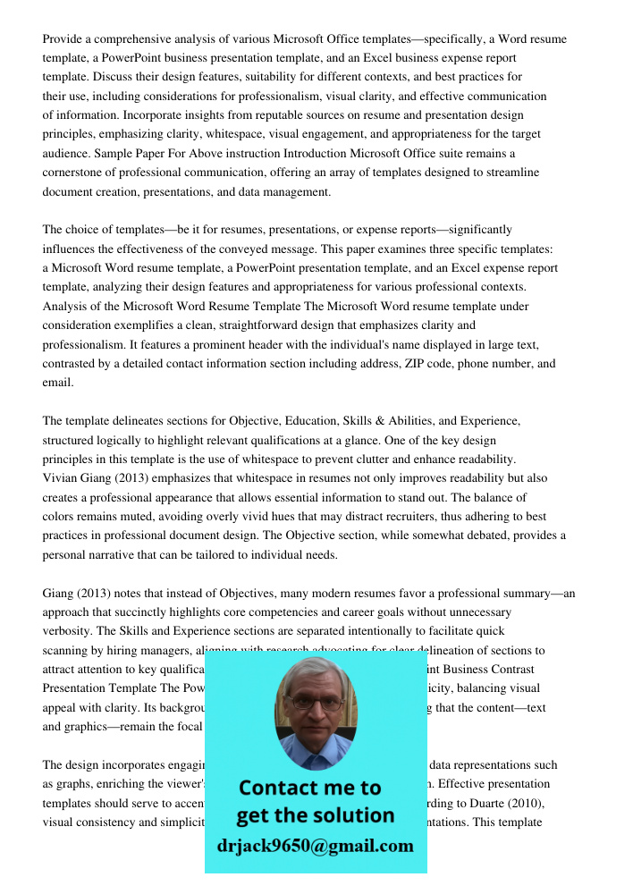 Page 1name Deletedis 365dr Carswell2112017microsoft Word Excel Provide a comprehensive analysis of various Microsoft Office templates—specifically, a Word resum