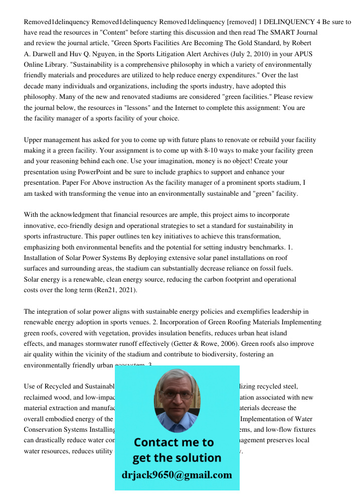 Removed1delinquency [removed] 1 DELINQUENCY 4 Be sure to have read the resources in "Content" before starting this discussion and then read The SMART Journal an