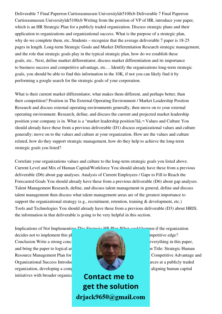 Writing from the position of VP of HR, introduce your paper, which is an HR Strategic Plan for a publicly traded organization. Discuss strategic plans and their