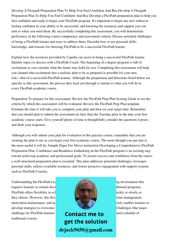 Develop a FlexPath preparation plan to help you feel confident and ready to begin your FlexPath program. It's important to begin any new endeavor feeling confid