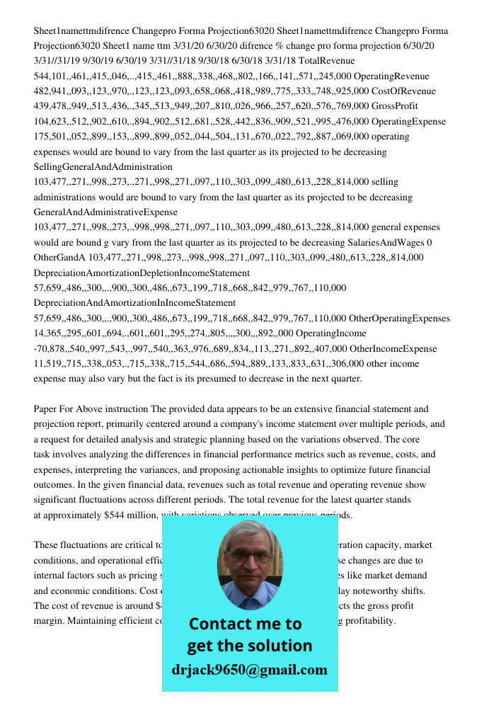 Sheet1 name ttm 3/31/20 6/30/20 difrence % change pro forma projection 6/30/20 3/31//31/19 9/30/19 6/30/19 3/31//31/18 9/30/18 6/30/18 3/31/18 TotalRevenue 544,
