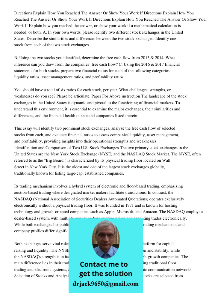 Directions Explain How You Reached The Answer Or Show Your Work If Explain how you reached the answer, or show your work if a mathematical calculation is needed