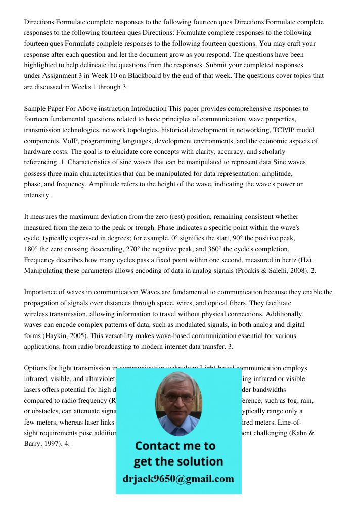 Directions Formulate complete responses to the following fourteen ques Formulate complete responses to the following fourteen questions. You may craft your resp