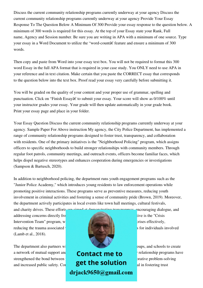 Provide Your Essay Response To The Question Below A Minimum Of 300 Provide your essay response to the question below. A minimum of 300 words is required for thi