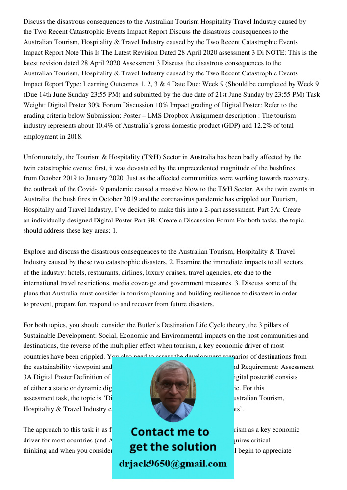 Note This Is The Latest Revision Dated 28 April 2020 assessment 3 Di NOTE: This is the latest revision dated 28 April 2020 Assessment 3 Discuss the disastrous c