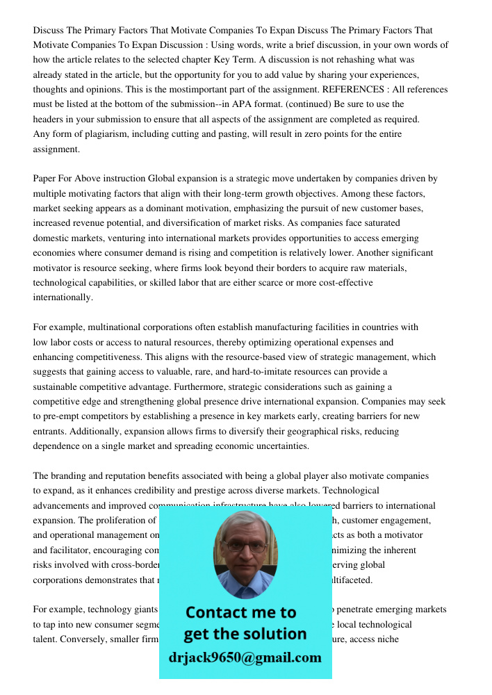 Discussion : Using words, write a brief discussion, in your own words of how the article relates to the selected chapter Key Term. A discussion is not rehashing