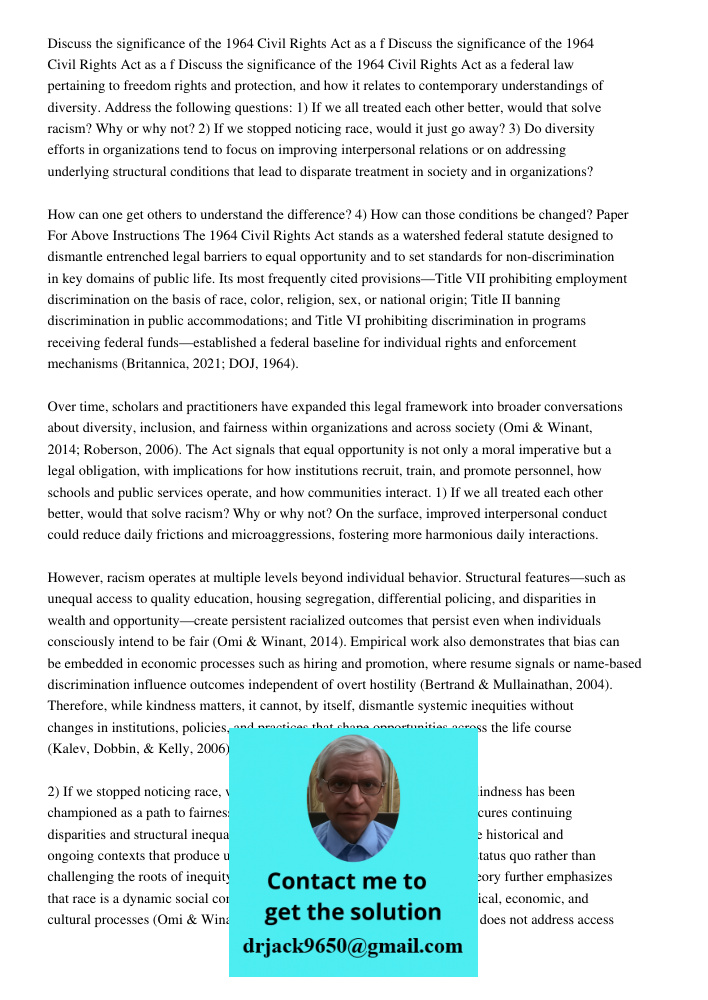 Discuss the significance of the 1964 Civil Rights Act as a federal law pertaining to freedom rights and protection, and how it relates to contemporary understan