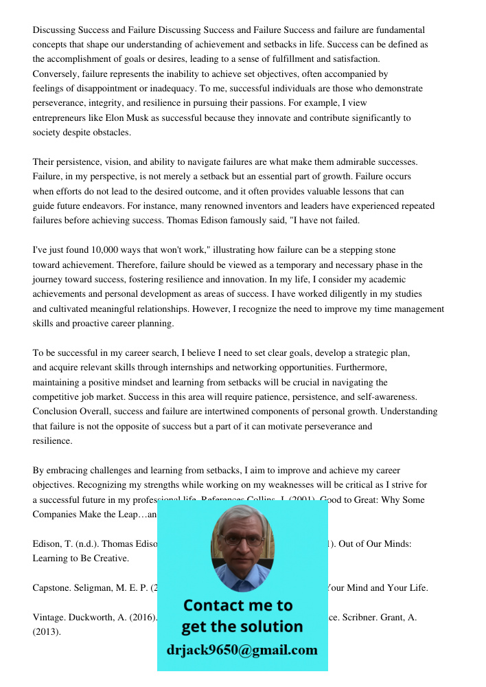 Success and failure are fundamental concepts that shape our understanding of achievement and setbacks in life. Success can be defined as the accomplishment of g