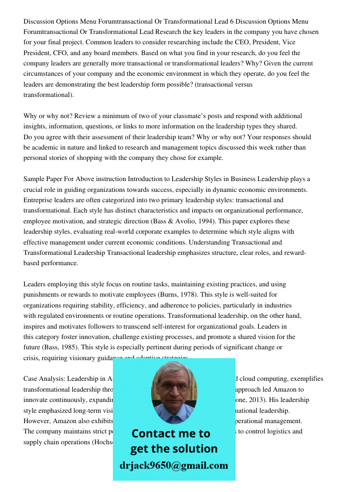 Research the key leaders in the company you have chosen for your final project. Common leaders to consider researching include the CEO, President, Vice Presiden