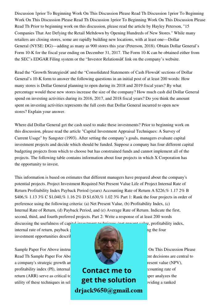 Discussion 1prior To Beginning Work On This Discussion Please Read Th Prior to beginning work on this discussion, please read the article by Hayley Peterson, "1