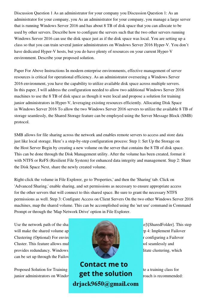 As an administrator for your company, you manage a large server that is running Windows Server 2016 and has about 8 TB of disk space that you can allocate to be