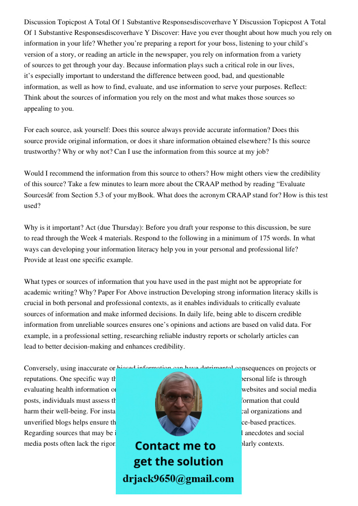 Discover: Have you ever thought about how much you rely on information in your life? Whether you’re preparing a report for your boss, listening to your child’s 