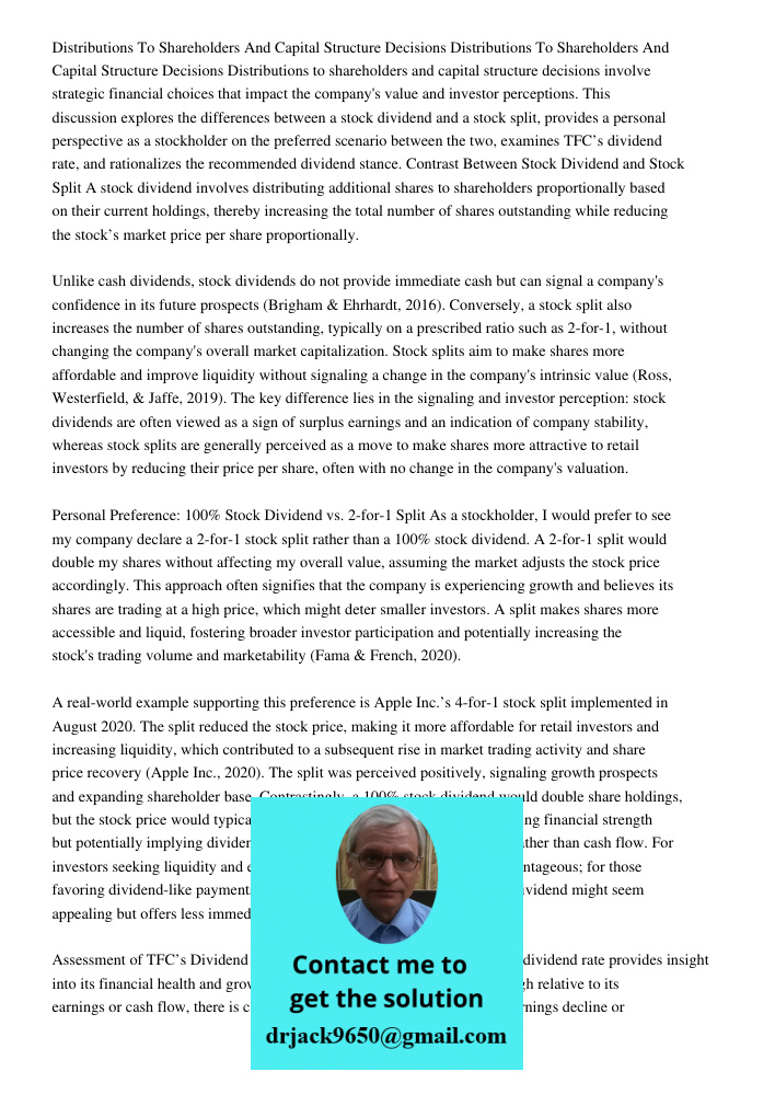 Distributions to shareholders and capital structure decisions involve strategic financial choices that impact the company's value and investor perceptions. This