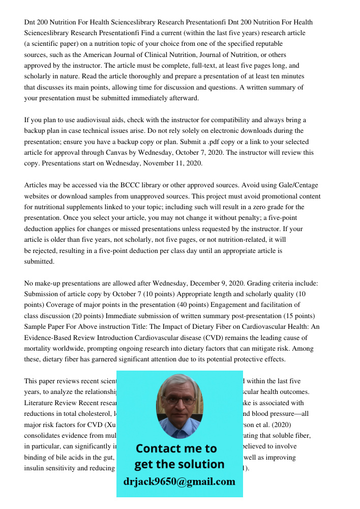 Find a current (within the last five years) research article (a scientific paper) on a nutrition topic of your choice from one of the specified reputable source