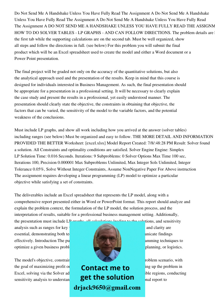 Do Not Send Me A Handshake Unless You Have Fully Read The Assignment A DO NOT SEND ME A HANDSHAKE UNLESS YOU HAVE FULLY READ THE ASSIGNMENT AND YOU KNOW HOW TO 