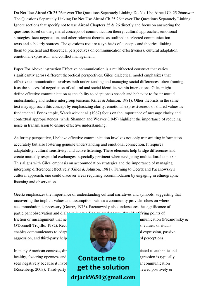 Do Not Use Airead Ch 25 26answer The Questions Separately Linking Ignore sections that specify not to use Airead Chapters 25 & 26 directly and focus on answerin