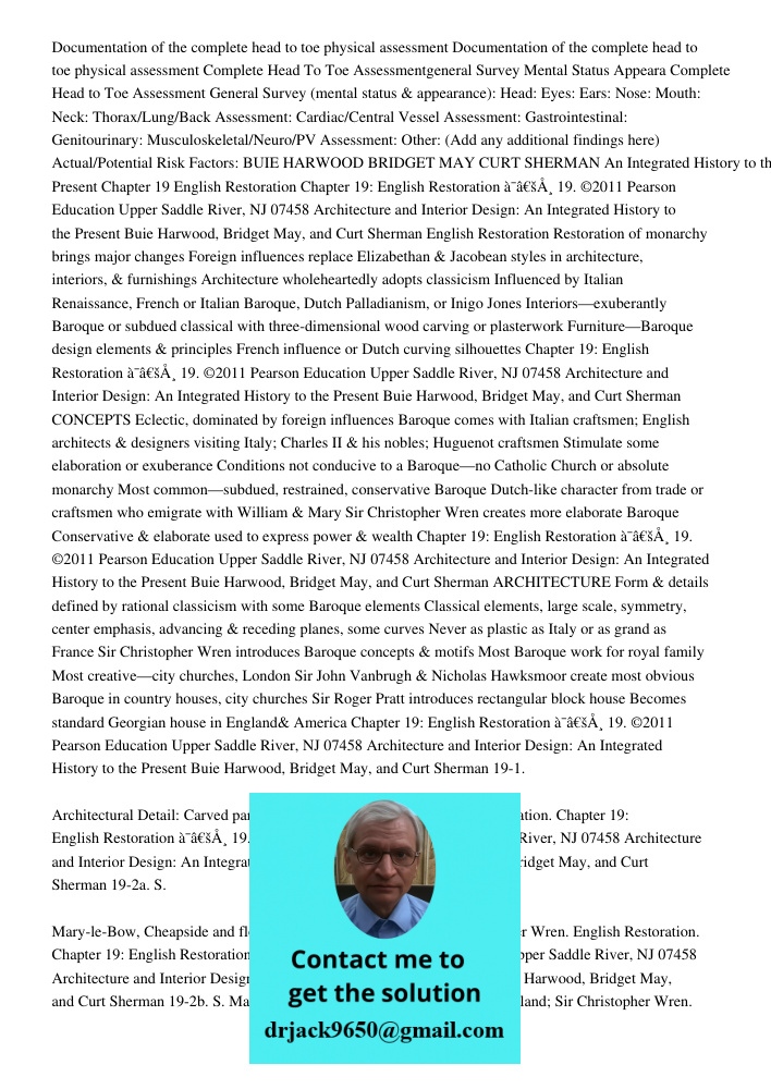 Complete Head To Toe Assessmentgeneral Survey Mental Status Appeara Complete Head to Toe Assessment General Survey (mental status & appearance): Head: Eyes: Ear