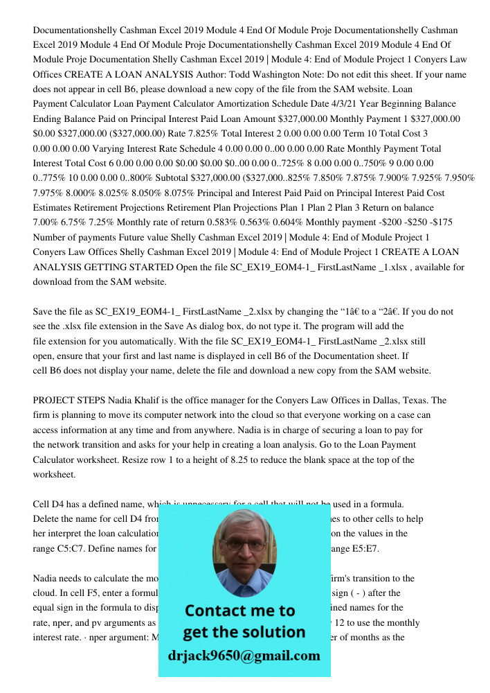 Documentationshelly Cashman Excel 2019 Module 4 End Of Module Proje Documentation Shelly Cashman Excel 2019 | Module 4: End of Module Project 1 Conyers Law Offi