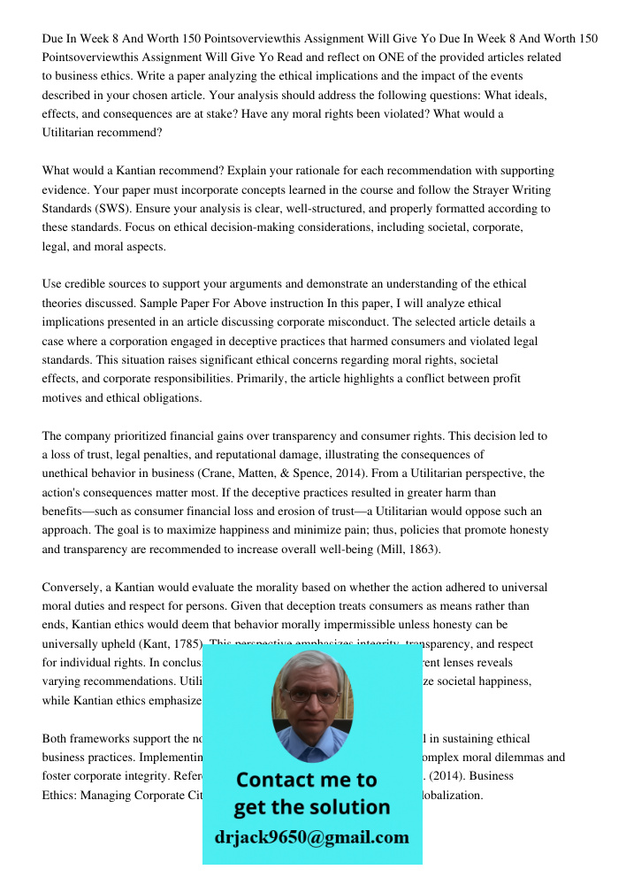Read and reflect on ONE of the provided articles related to business ethics. Write a paper analyzing the ethical implications and the impact of the events descr