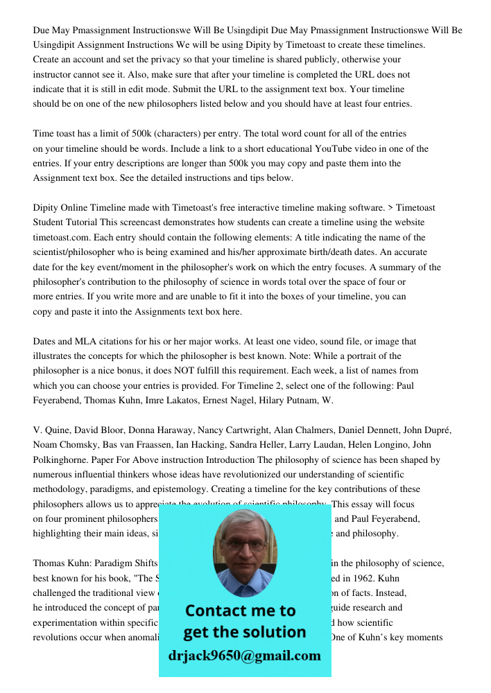 Assignment Instructions We will be using Dipity by Timetoast to create these timelines. Create an account and set the privacy so that your timeline is shared pu