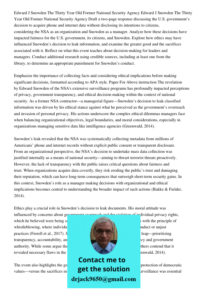 Draft a two-page response discussing the U.S. government’s decision to acquire phone and internet data without disclosing its intentions to citizens, considerin