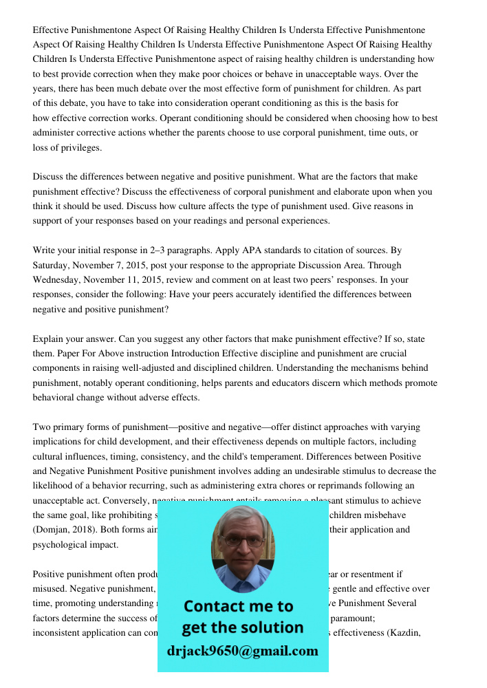 Effective Punishmentone Aspect Of Raising Healthy Children Is Understa Effective Punishmentone aspect of raising healthy children is understanding how to best p