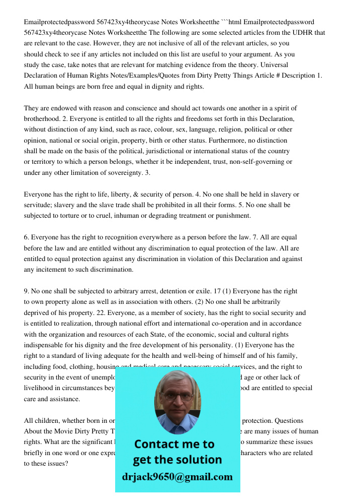 Email Password 567423 XY4 Theory Case Notes Worksheet