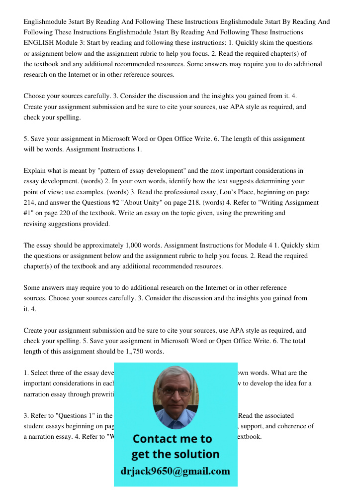 Englishmodule 3start By Reading And Following These Instructions ENGLISH Module 3: Start by reading and following these instructions: 1. Quickly skim the questi