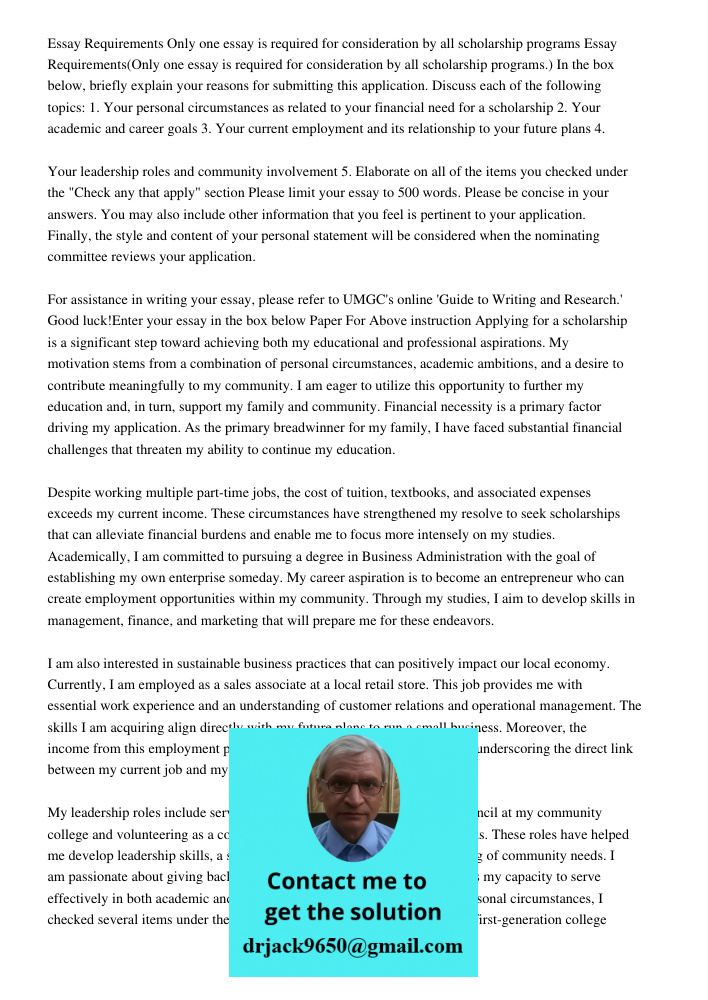 In the box below, briefly explain your reasons for submitting this application. Discuss each of the following topics: 1. Your personal circumstances as related 
