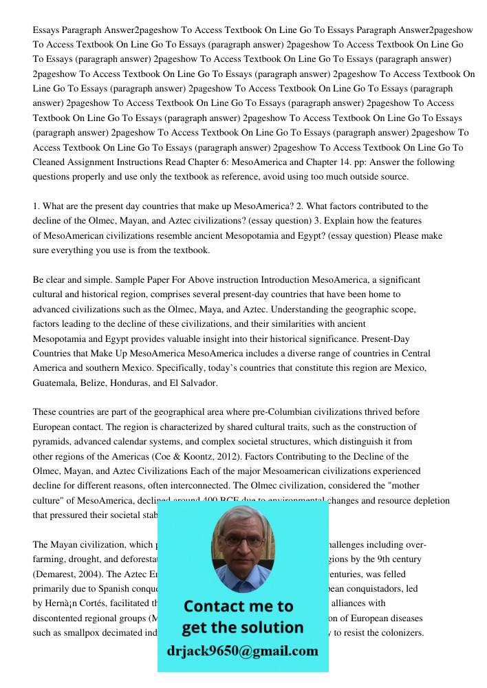 Essays (paragraph answer) 2pageshow To Access Textbook On Line Go To Essays (paragraph answer) 2pageshow To Access Textbook On Line Go To Essays (paragraph answ