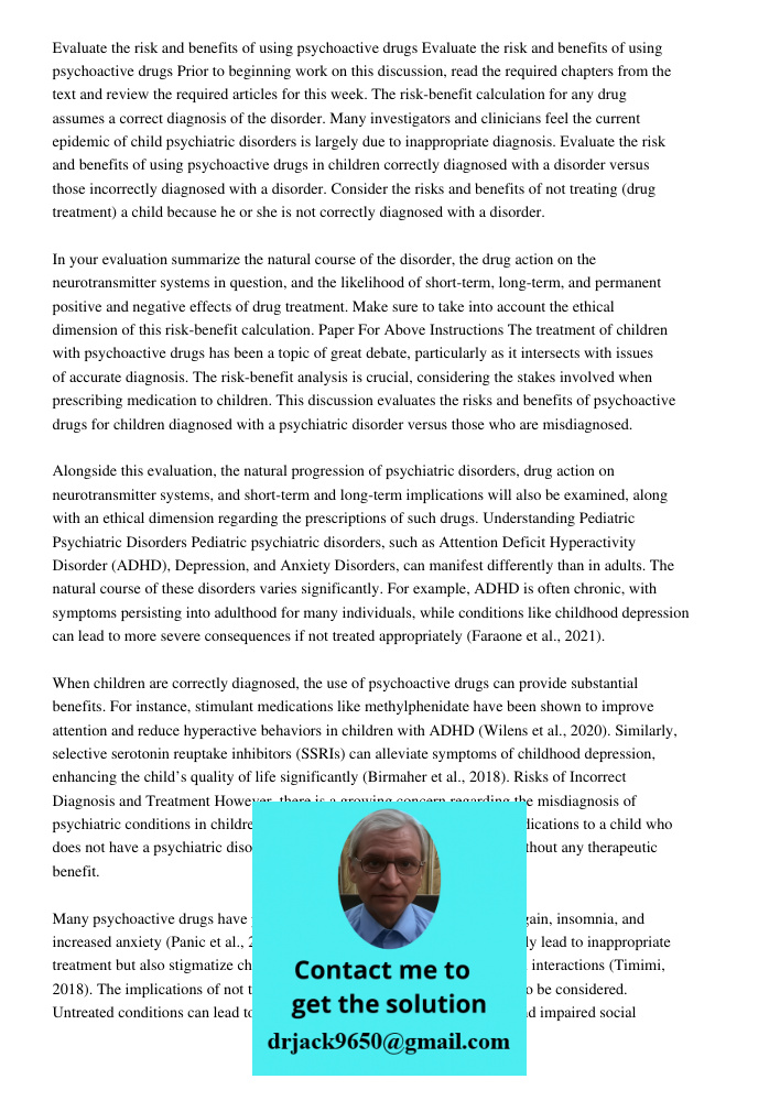 Prior to beginning work on this discussion, read the required chapters from the text and review the required articles for this week. The risk-benefit calculatio