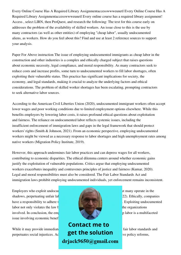 Every online course has a required library assignment! Access , select LIRN, then ProQuest, and research the following: The text for this course early on addres